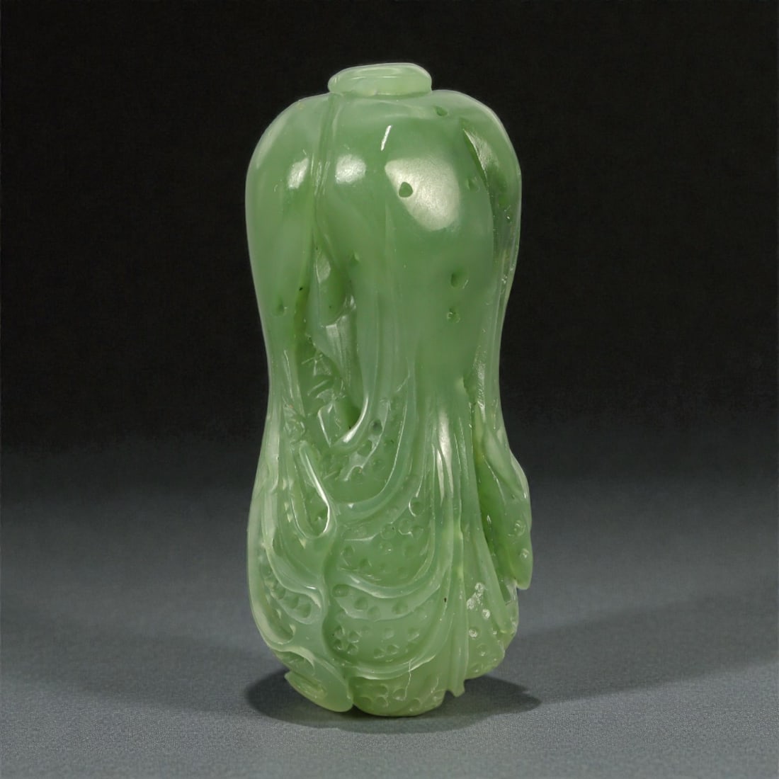 A Chinese Jadeite Jade Vegetable Carving, 20th Century, 99YA (1 of 2)