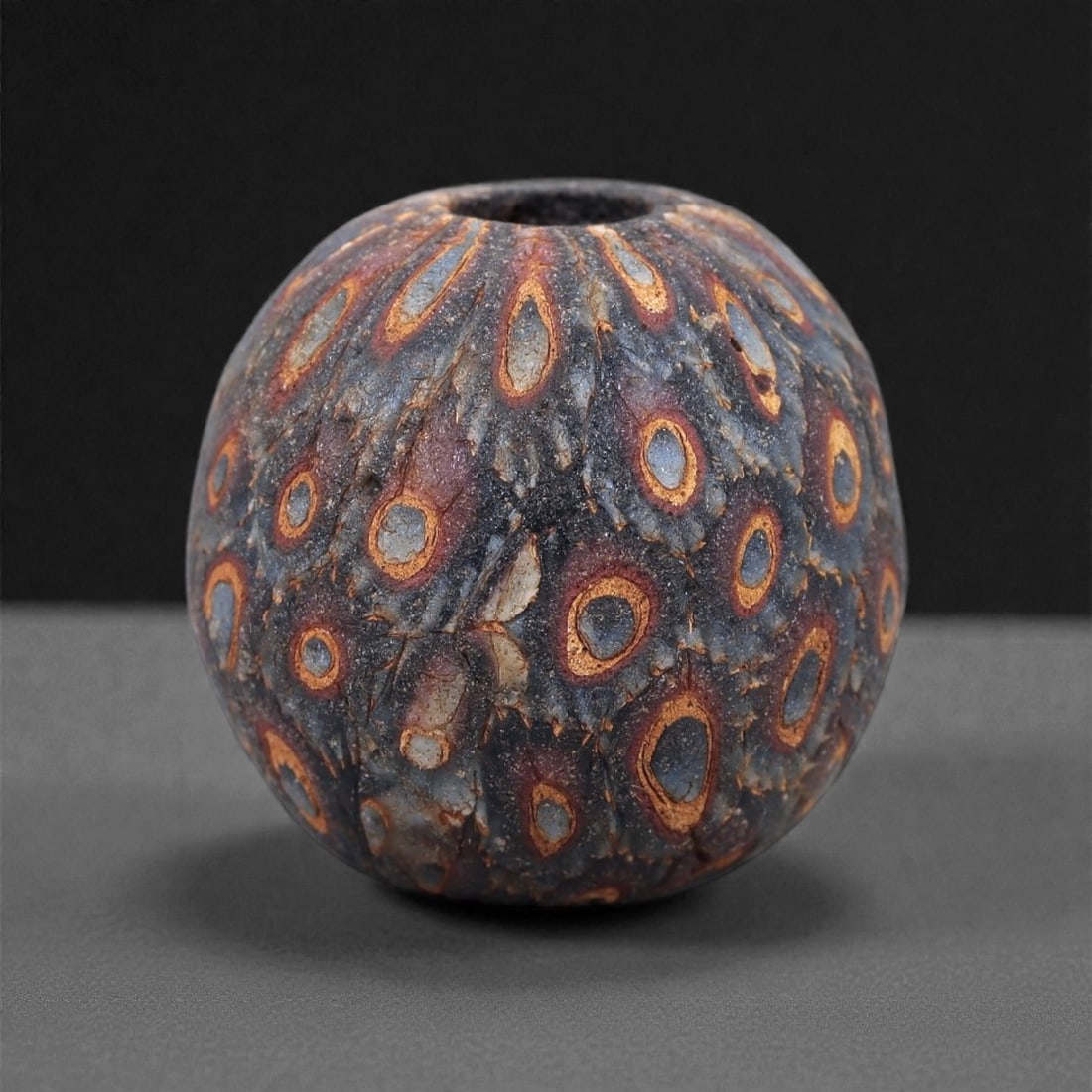 Ancient Glass Bead - Roman Floral Mosaic Sphere, 12Z (1 of 2)
