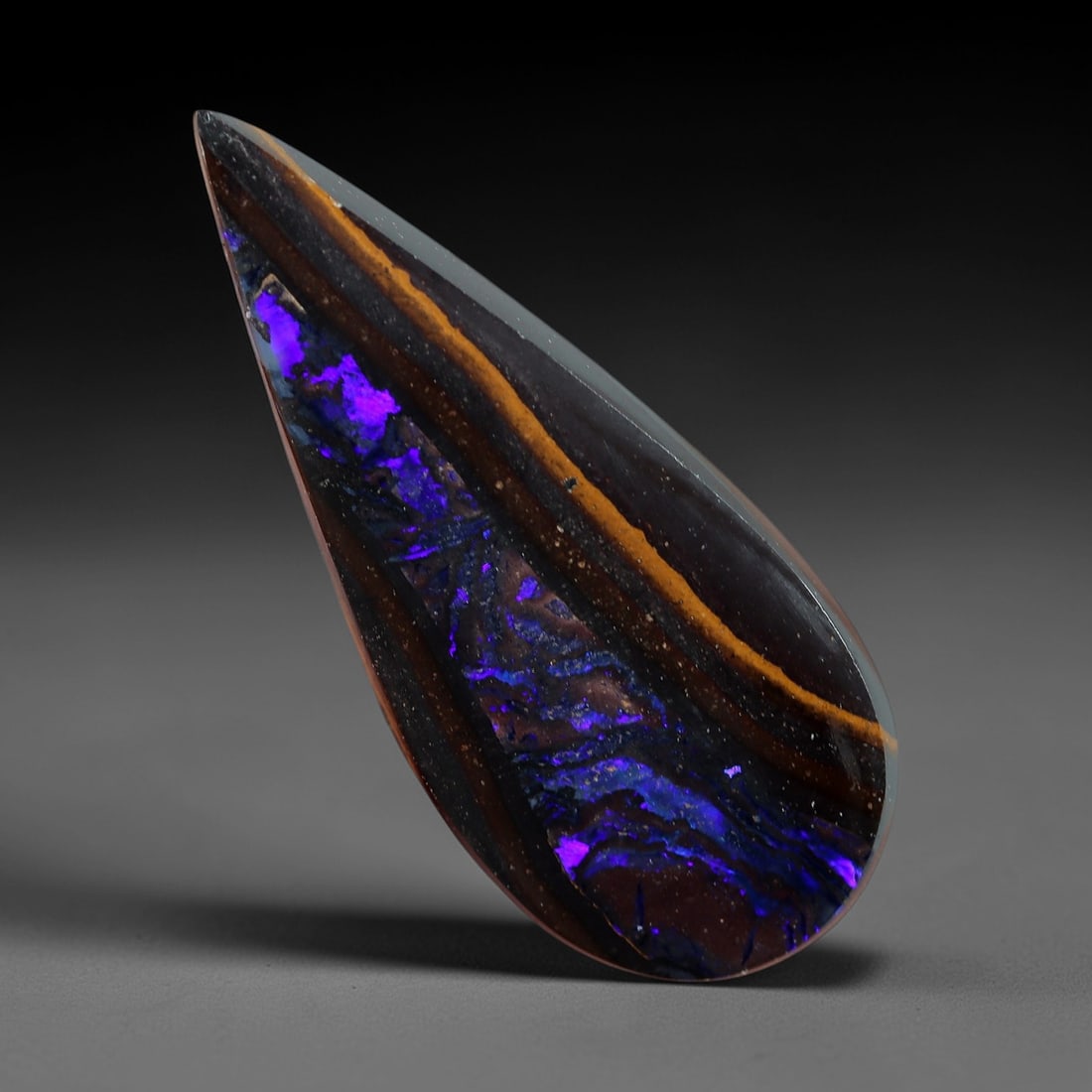 5.12 Carats Koroit Boulder Opal Pear Cabochon - Natural Australian Stones 17.6x7.6mm, 18XM (1 of 2)