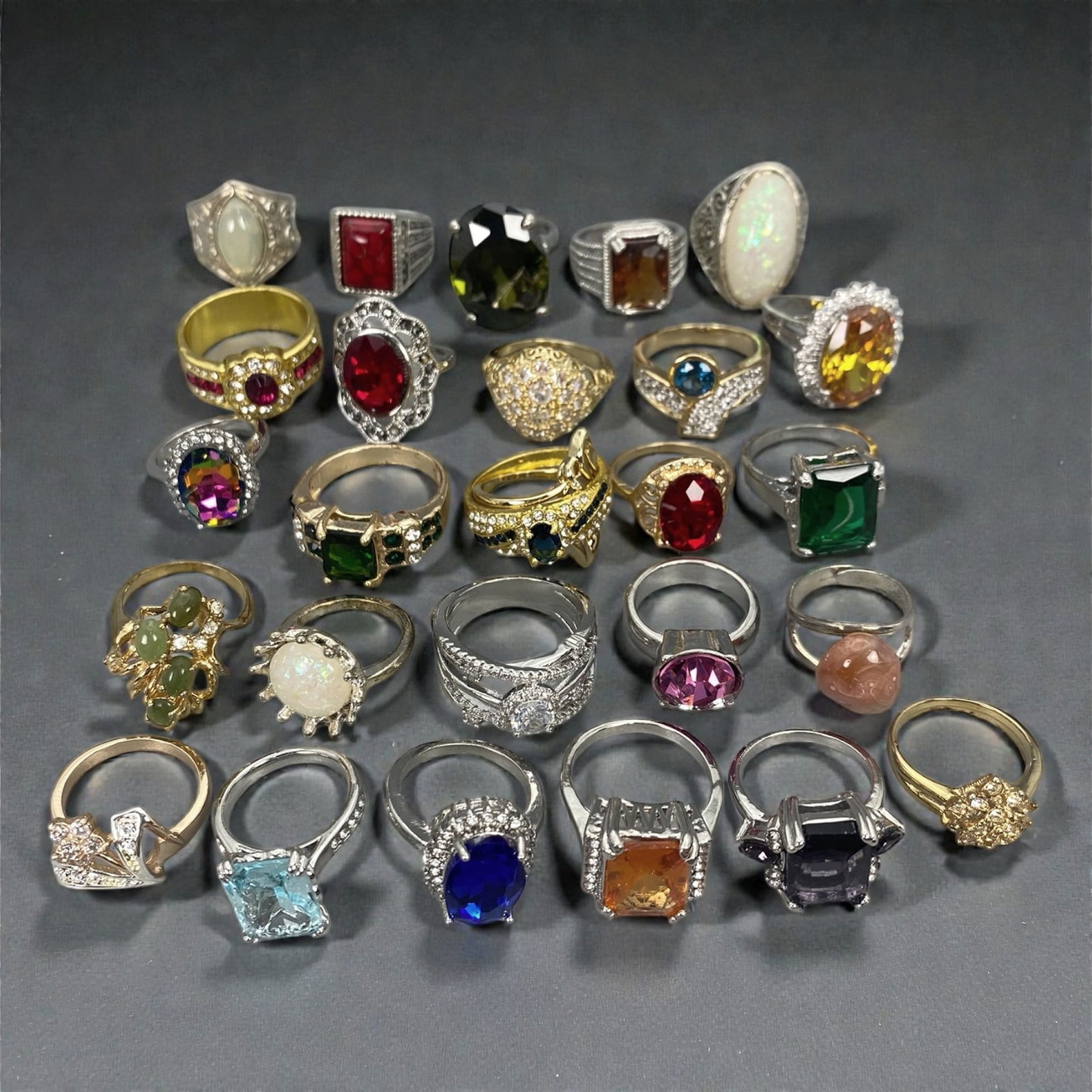 A Group of Modern Metal and Gem-Set Fashion Rings, Late 20th-Early 21st Century, 68XJ (1 of 1)