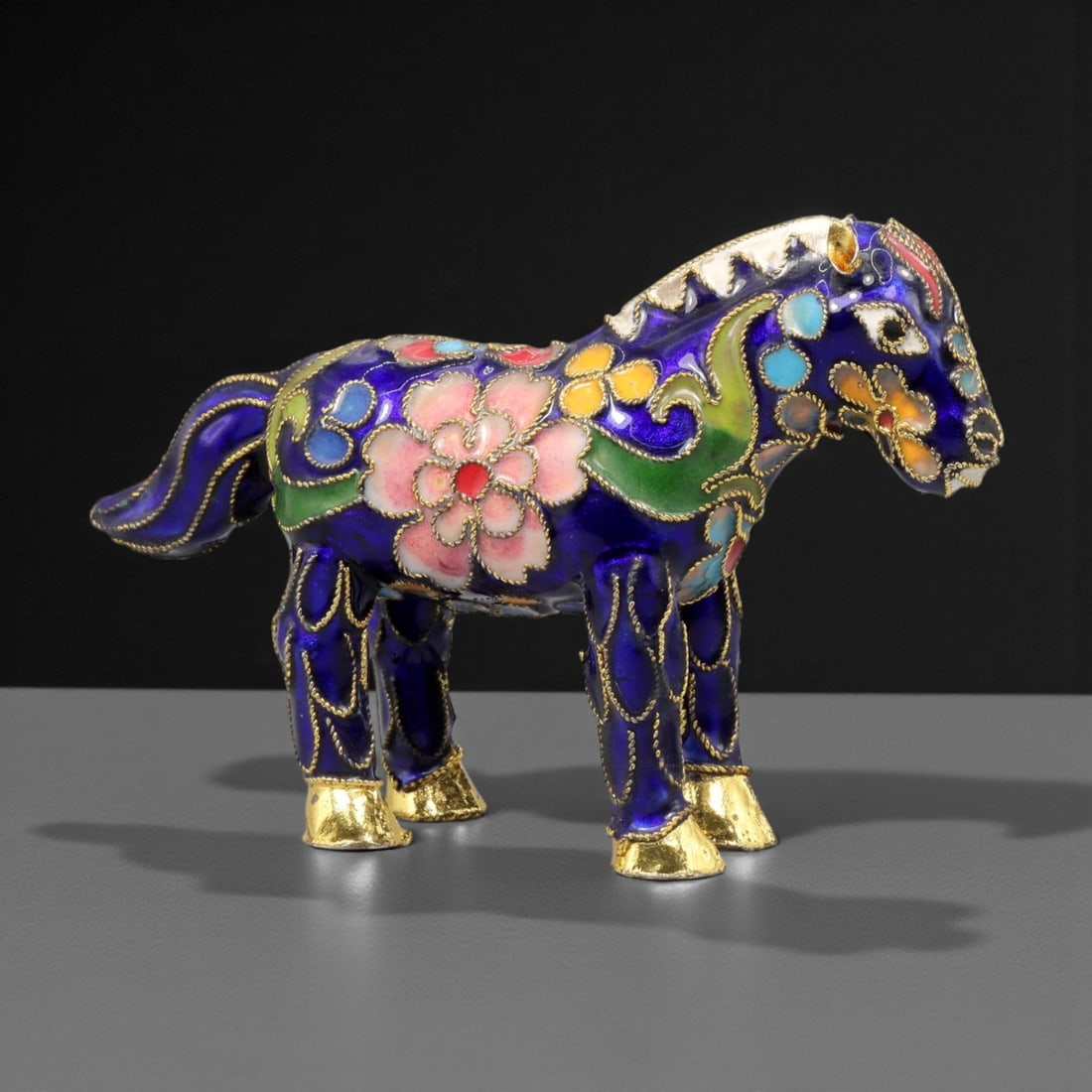 A Chinese Cloisonne Enamel Horse Effigy, 20th Century, 71YC (1 of 2)