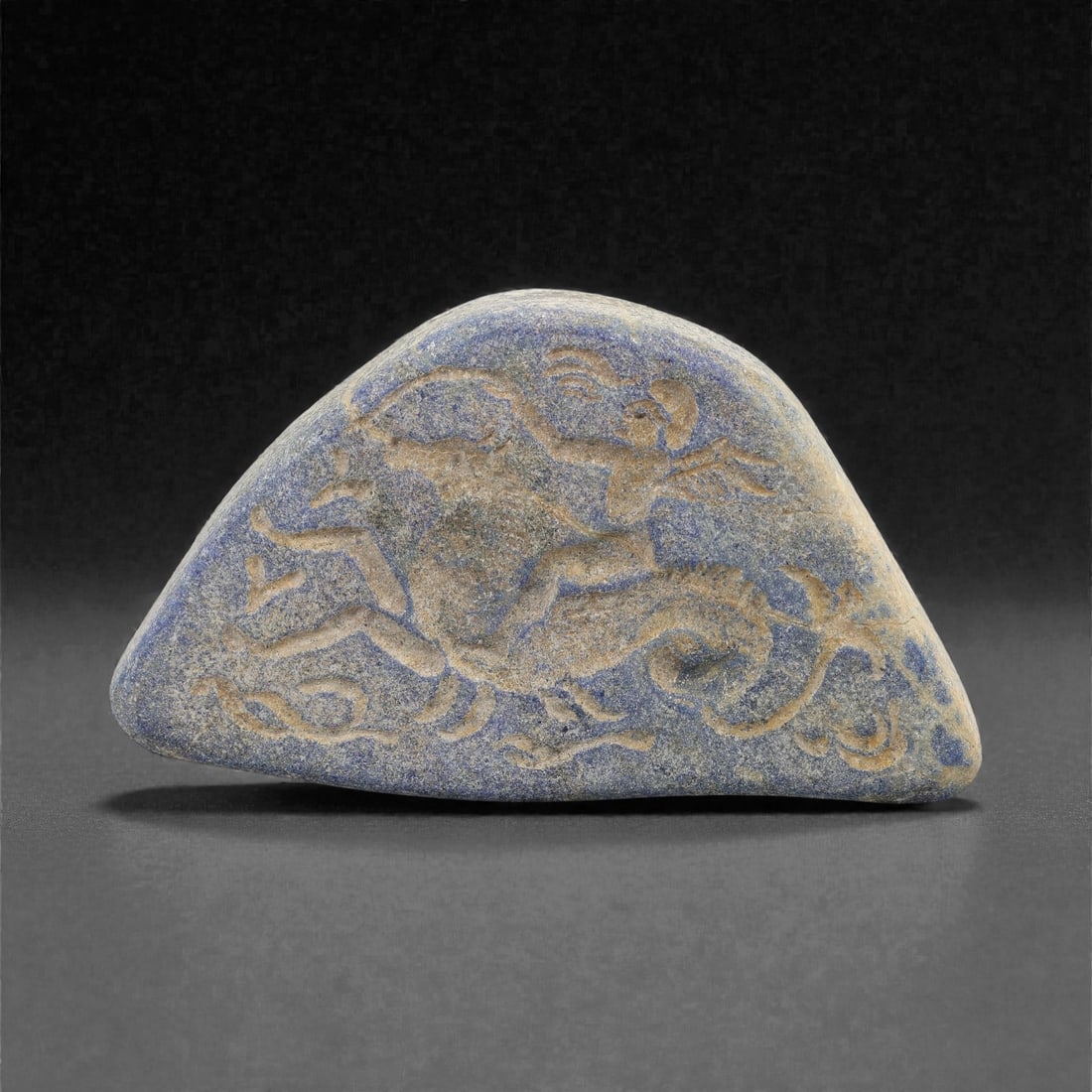 Ancient Near Eastern Lapis Lazuli Relief Plaque, 2nd-1st Millennium BCE, 82FM (1 of 2)