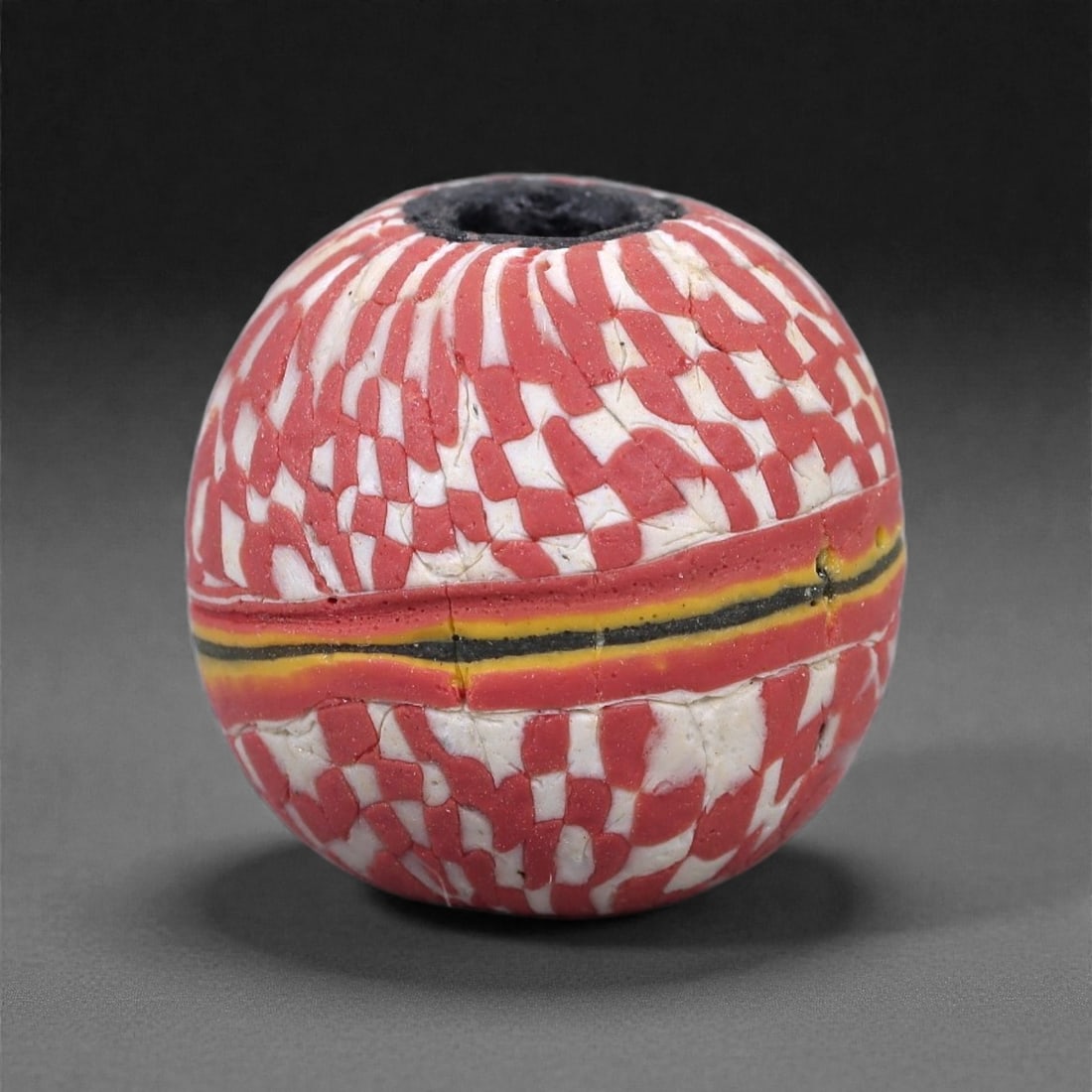 Ancient Glass Bead - Anglo-Saxon Mosaic Cane Sphere, 33Z (1 of 2)