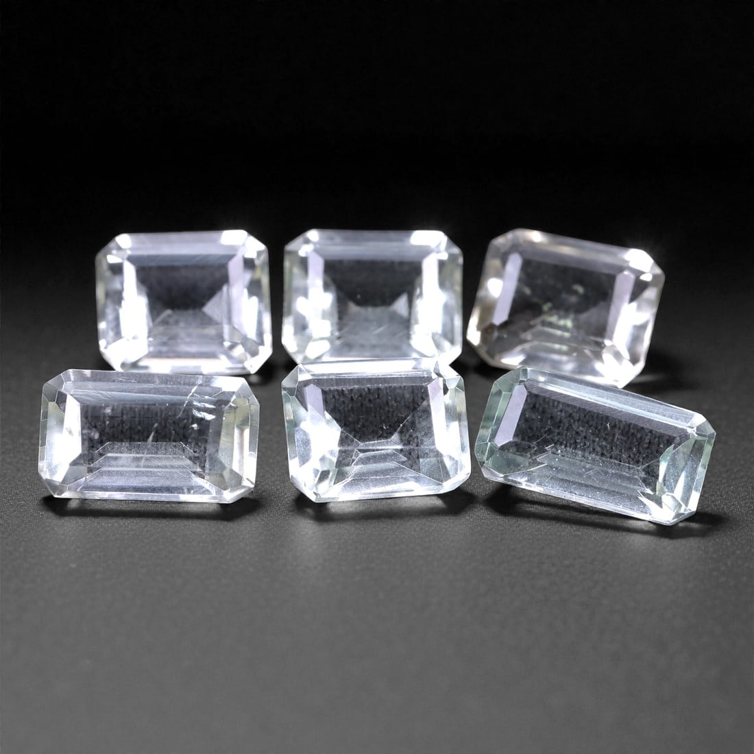 18.26 Carats Pale Green Amethyst Parcel - Natural Octagon Cut Stones, 9-11mm, 30XA: This serene parcel of green amethyst reveals a delicate interplay of light sage and mint hues, exuding a calm, refreshing elegance. Each of the six stones is expertly fashioned in a crisp octagon cut,