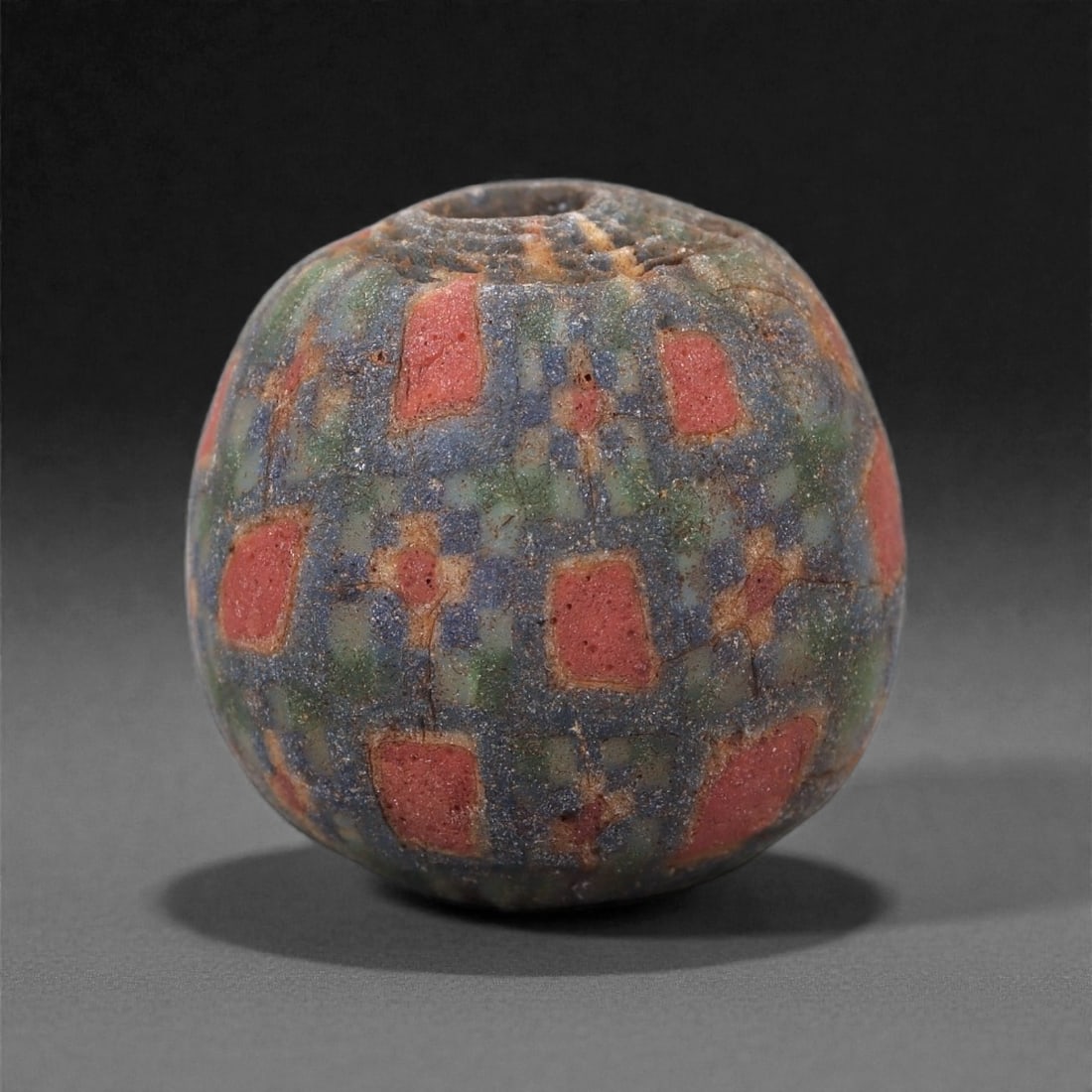 Ancient Glass Bead - Roman Mosaic Cane Sphere, 29Z (1 of 2)
