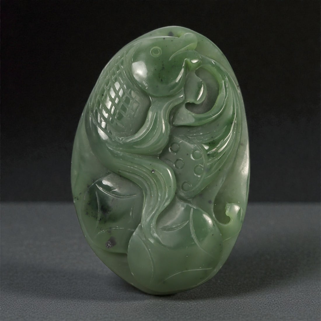 A Chinese Nephrite Jade Relief Plaque, 20th Century, 51YA (1 of 2)