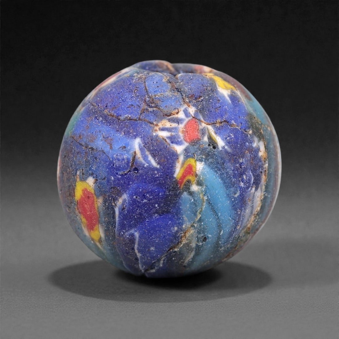 Antique Glass Bead - Venetian Scramble Cane Sphere, 5Z (1 of 2)
