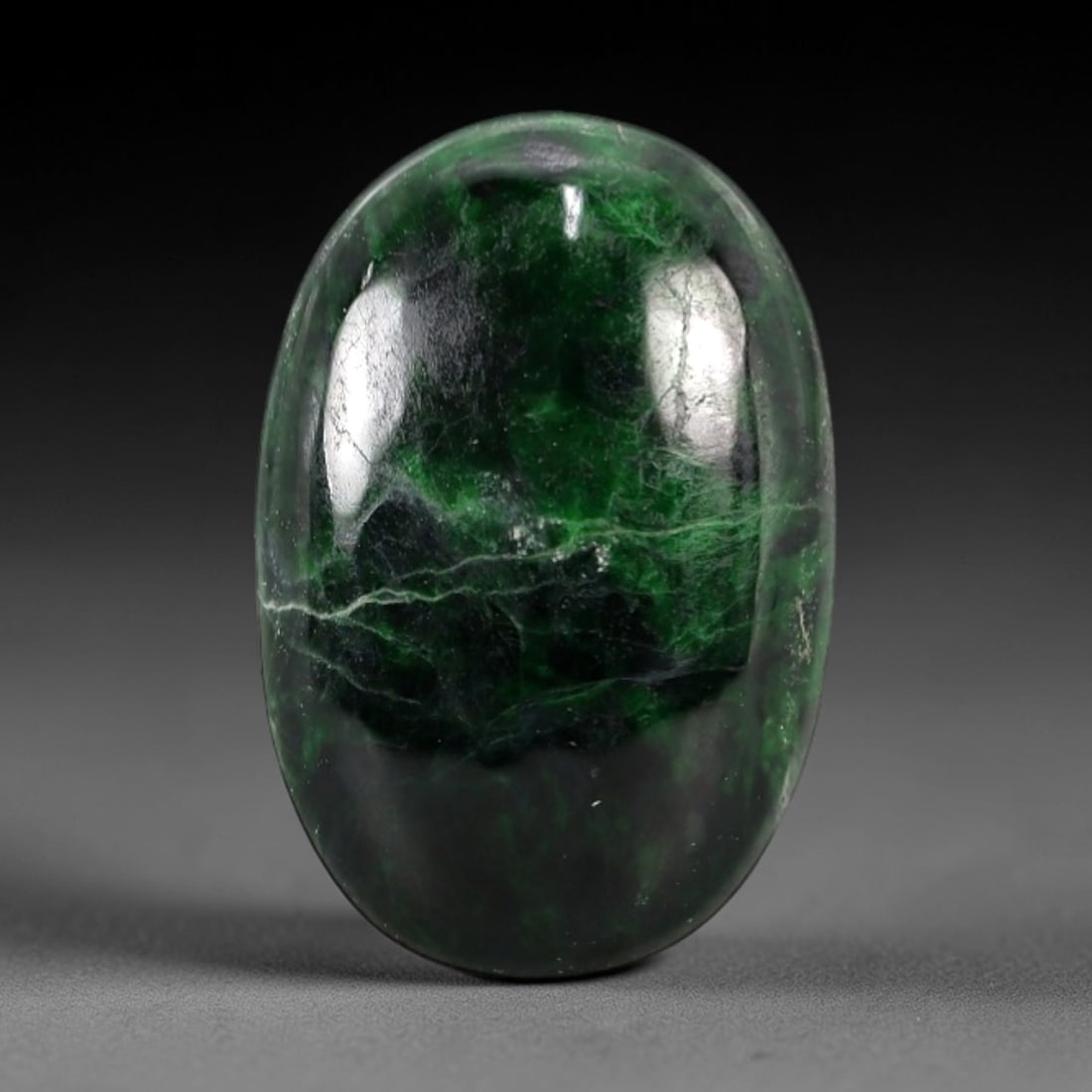 5.38 Carats Deep Green Maw Sit Sit Jade Cabochon - Natural Burmese Stone, 11AB (1 of 1)