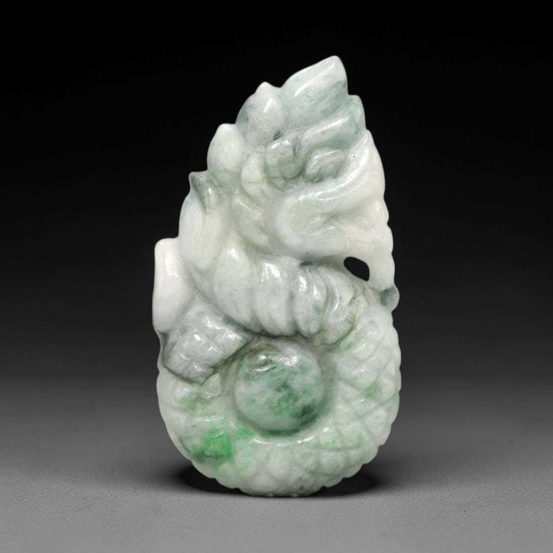A Chinese Jadeite Jade Naga Pendant, 20th Century, 65FR (1 of 2)