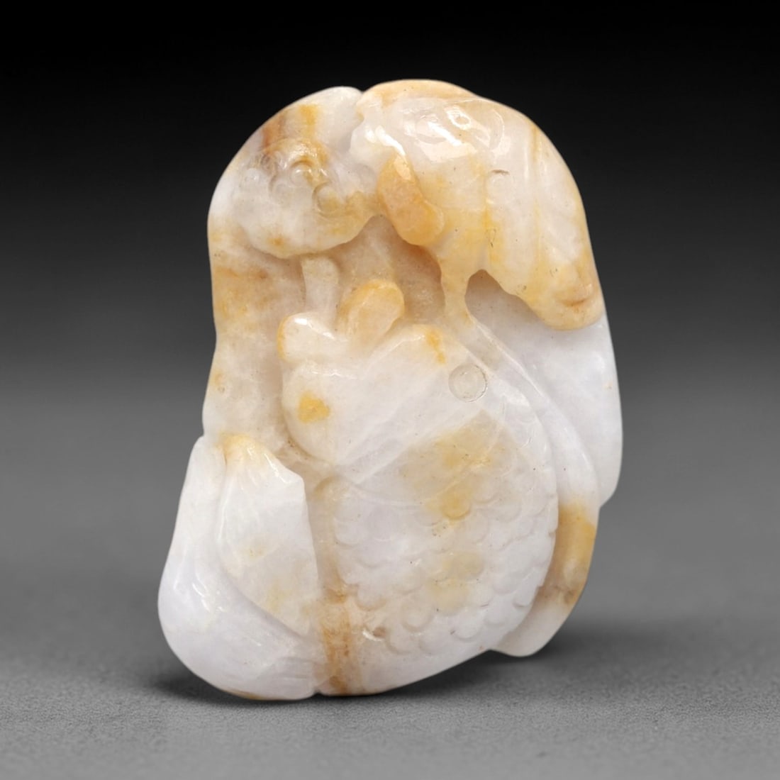 A Chinese Jadeite Jade Fish Pendant, 20th Century, 17FR (1 of 2)
