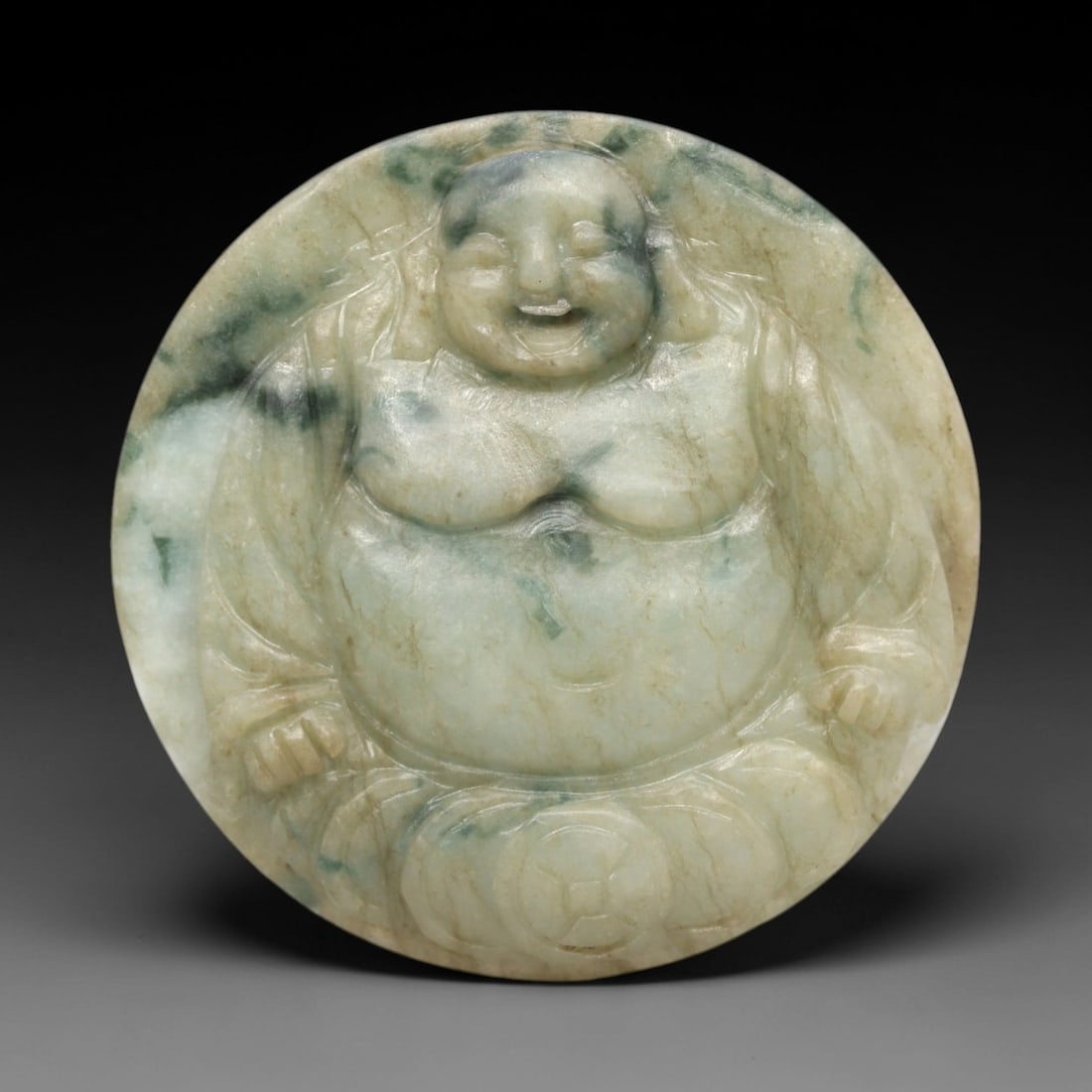 A Chinese Jadeite Jade Budai Pendant, 20th Century, 42FS (1 of 2)