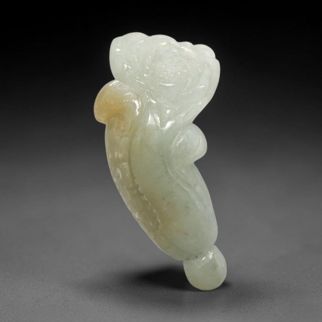 A Chinese Jadeite Jade Lotus Pendant, 20th Century, 75FR (1 of 2)