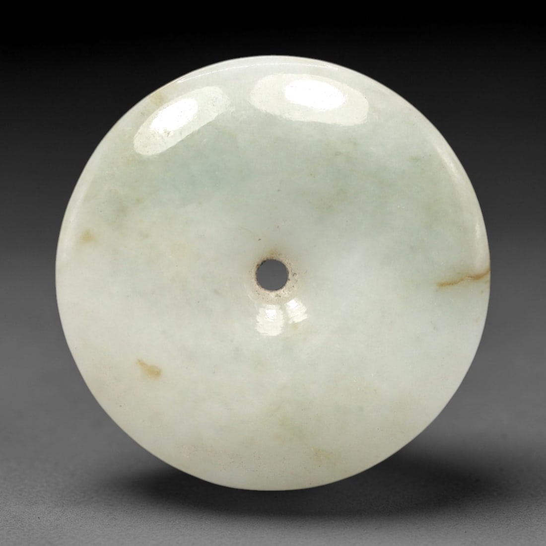 A Chinese Jadeite Jade Bi Disc, 20th Century, 36FR (1 of 2)