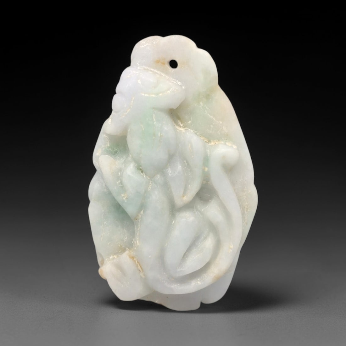 A Chinese Jadeite Jade Mythical Beast-Form Pendant Plaque, 20th Century, 40FR (1 of 2)