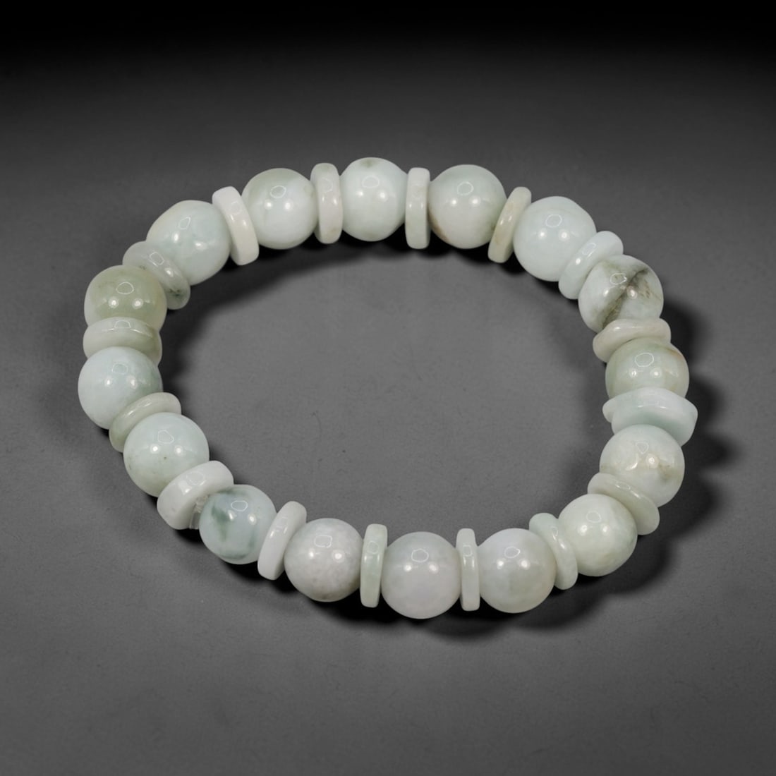A Chinese Jadeite Jade Bead Bracelet, 20th Century, 85FS (1 of 1)