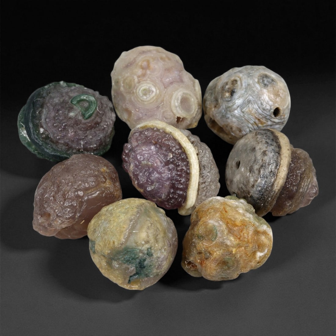 A Group of Mongolian Agate Eye Beads, 20th Century, 95FS (1 of 1)