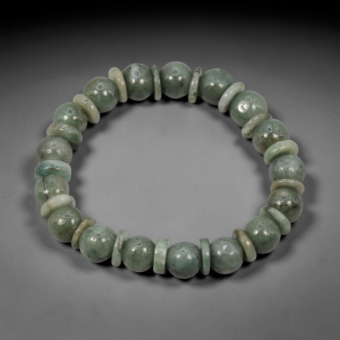 A Chinese Jadeite Jade Bead Bracelet, 20th Century, 84FS (1 of 1)