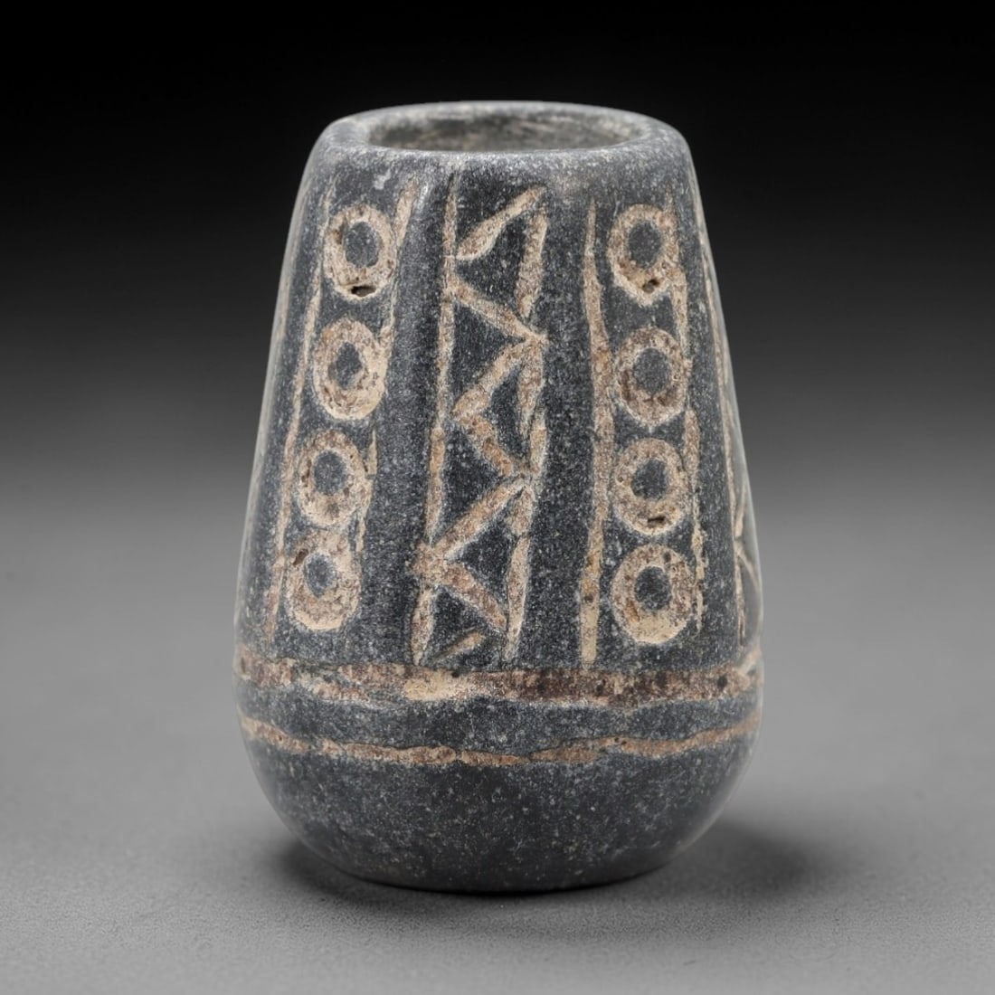 A Near Eastern Schist Cylindrical Bead, Circa 1st Millennium BCE, 16FT (1 of 2)