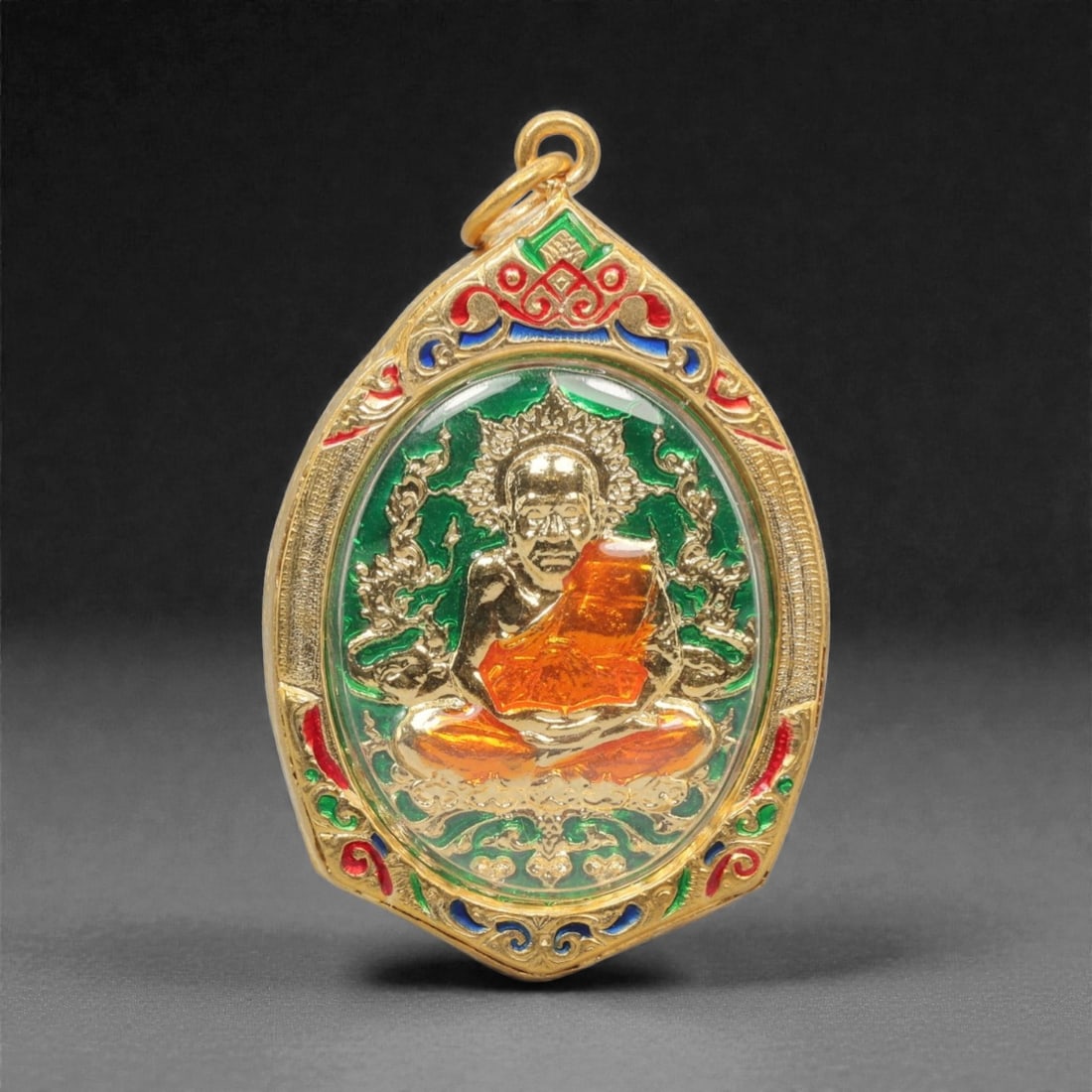A Thai Monk and Stupa Amulet Pendant, 20th Century, 3FP (1 of 2)