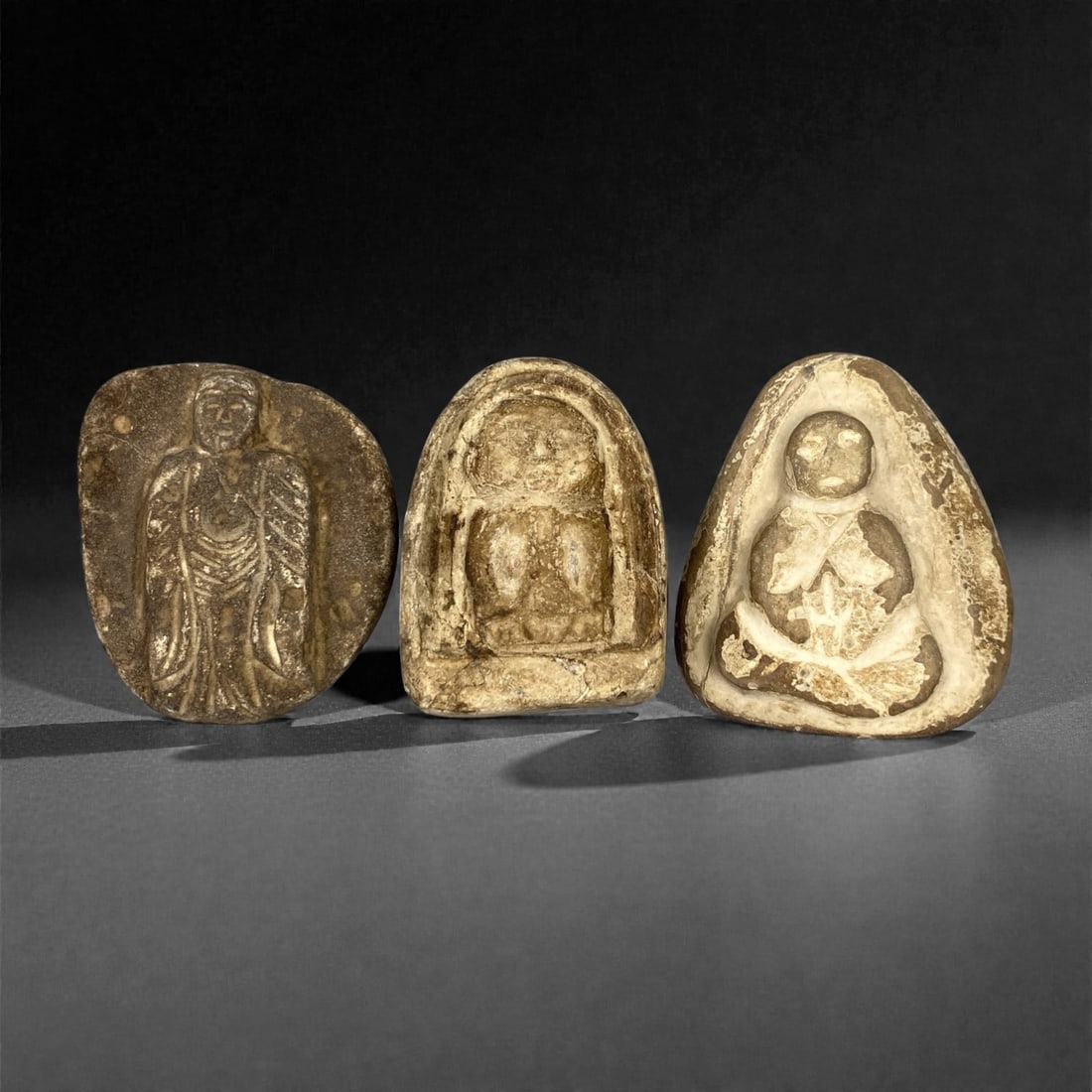 A Group of Three Edo Period Buddhist Stone Carvings, 17th-19th Century, 96FM (1 of 1)