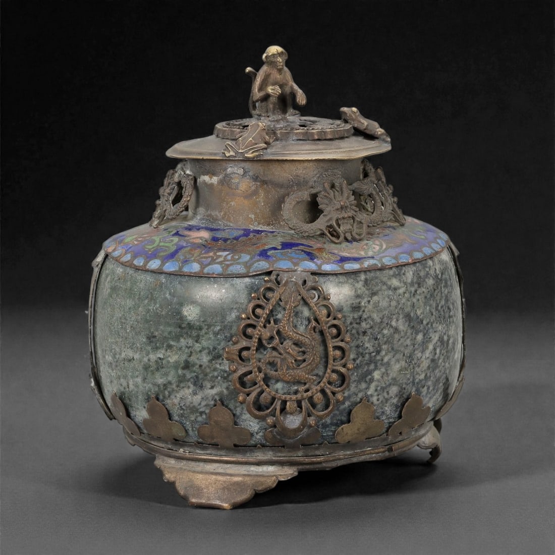 A Chinese Mixed-Material Censer, 20th Century, 25FH (1 of 2)