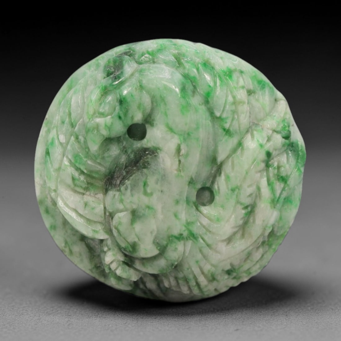 A Chinese Jadeite Jade Amulet Pendant, 20th Century, 18ZL (1 of 2)
