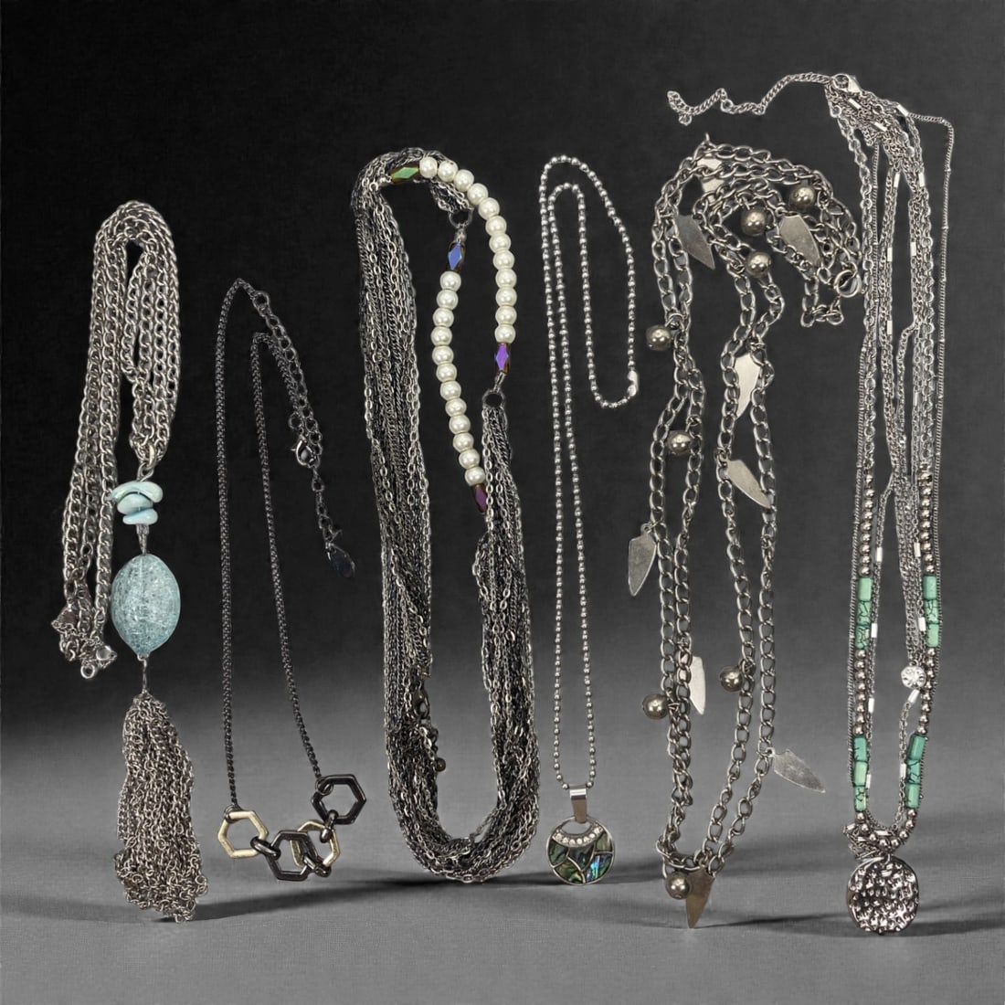 An Estate Lot of Six Necklaces, Late 20th Century, 71FK (1 of 1)