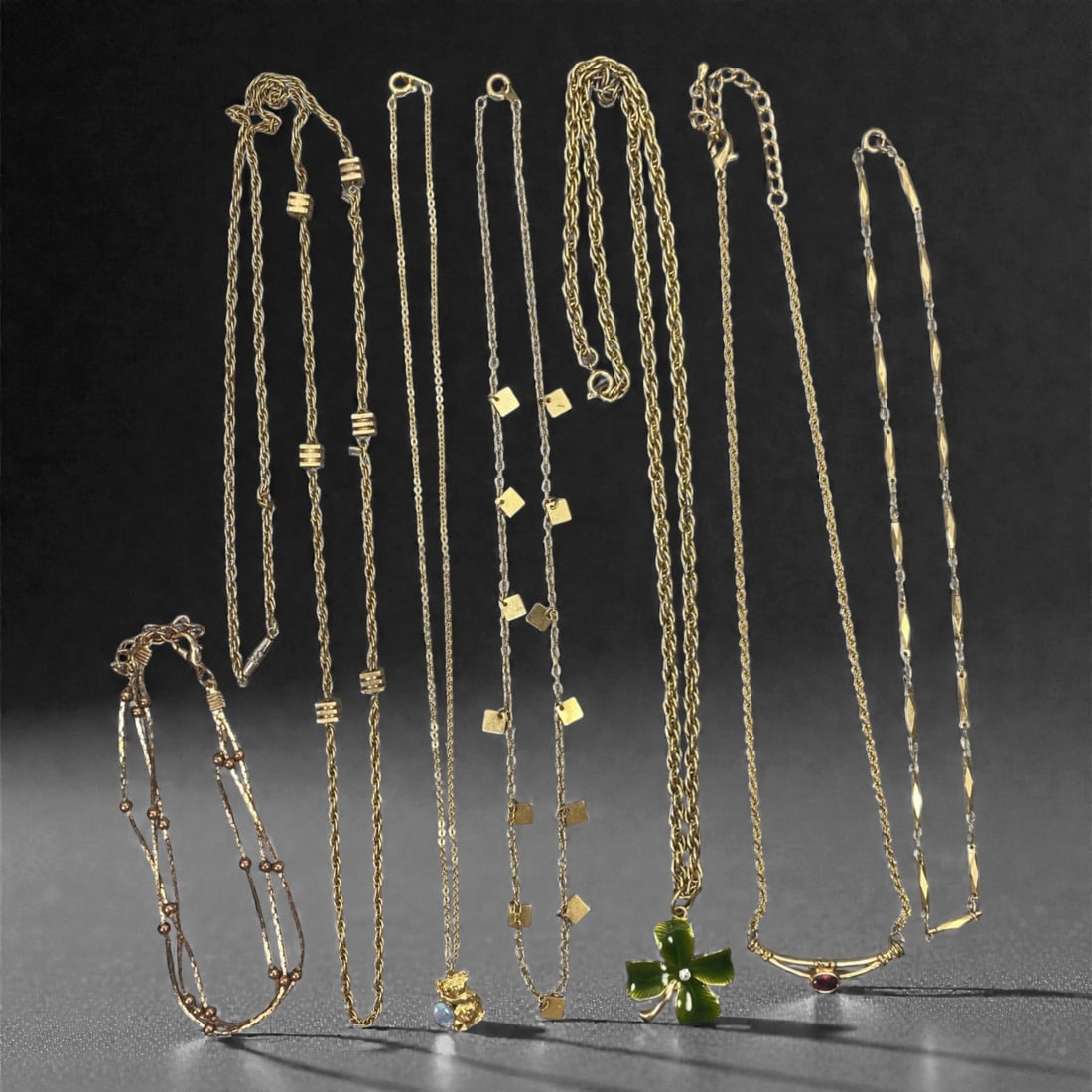 An Estate Lot of Seven Necklaces, Late 20th Century, 58FK (1 of 1)