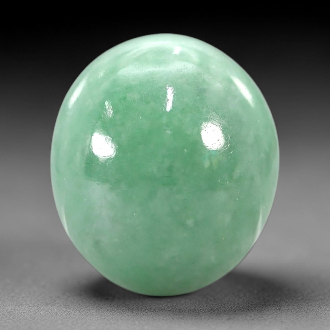 12.42 Carats Soft Green Translucent Jadeite Jade Cabochon - Natural Burmese Stone, 46AB (1 of 1)