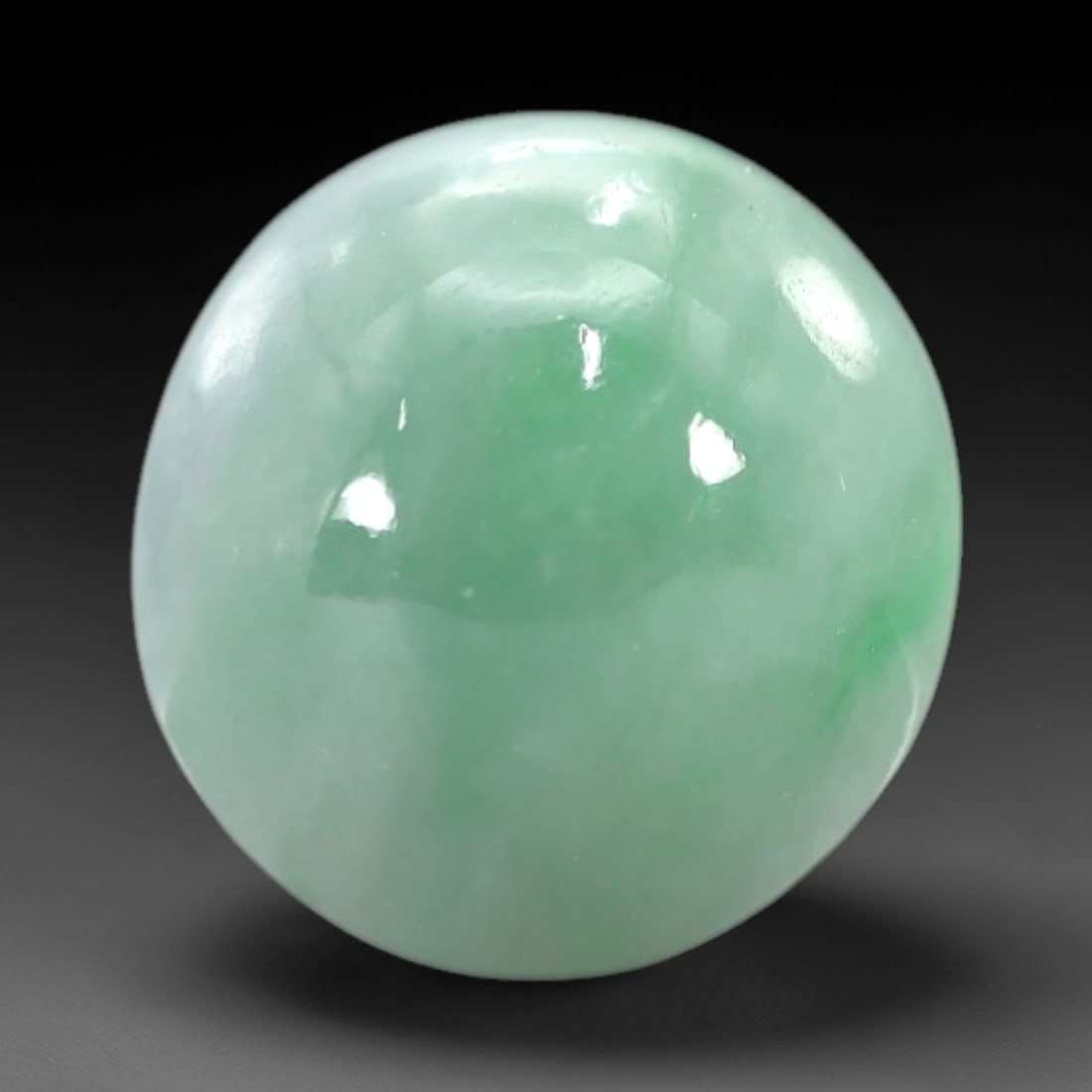 6.64 Carats Soft Green and White Translucent Jadeite Jade Cabochon - Natural Burmese Stone, 38AB (1 of 1)