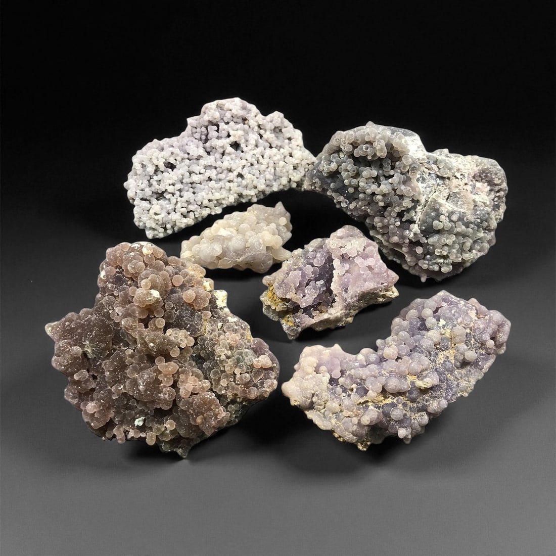 A Group of Six Grape Agate Specimens, 75EQ (1 of 1)