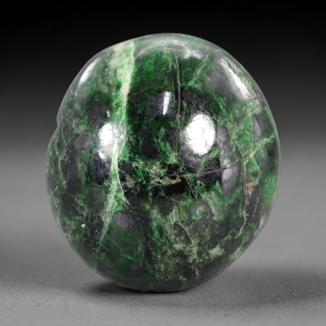 24.13 Carats Deep Green and Pale Matrix Maw Sit Sit Jade Cabochon - Natural Burmese Stone, 27AB (1 of 1)