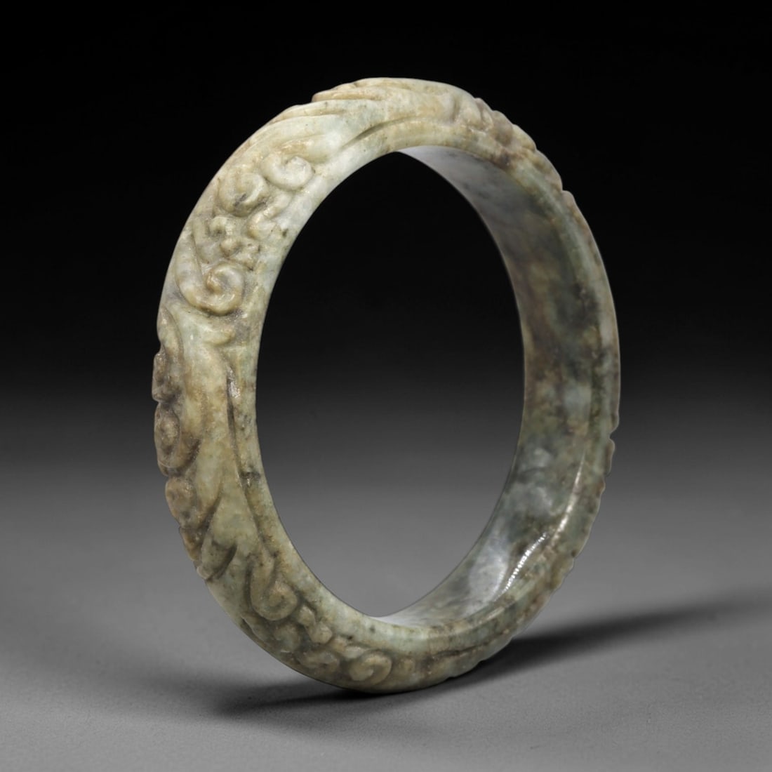 A Chinese Jadeite Jade Bangle Bracelet, 20th Century, 41FS (1 of 2)