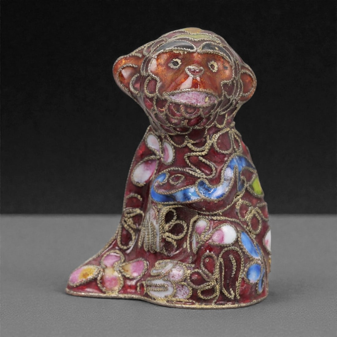 A Chinese Cloisonne Enamel Monkey Effigy, 20th Century, 1FH (1 of 3)