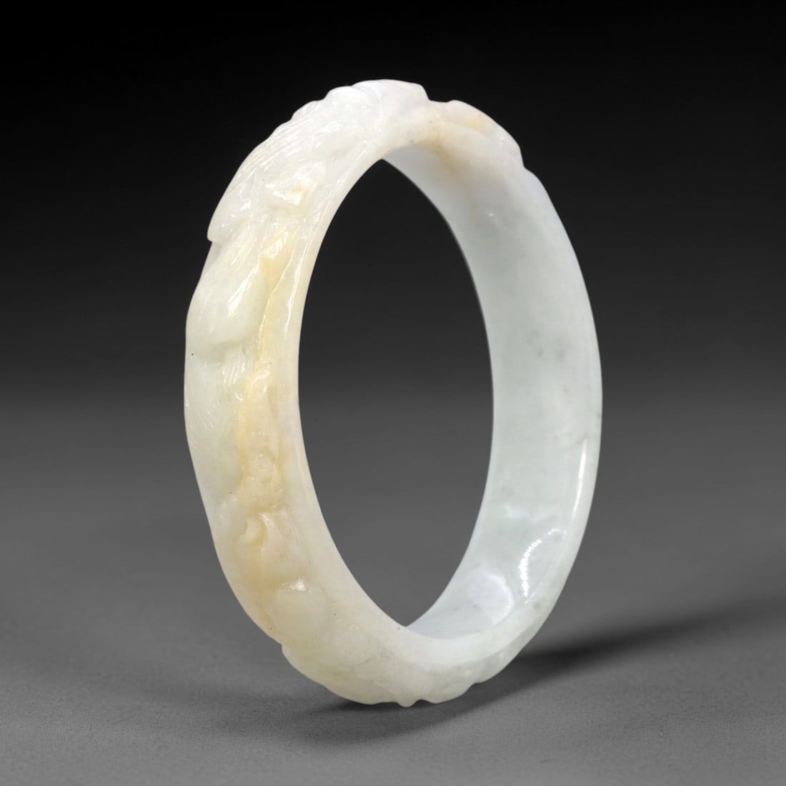 A Chinese Jadeite Jade Bangle Bracelet, 20th Century, 34FS (1 of 2)