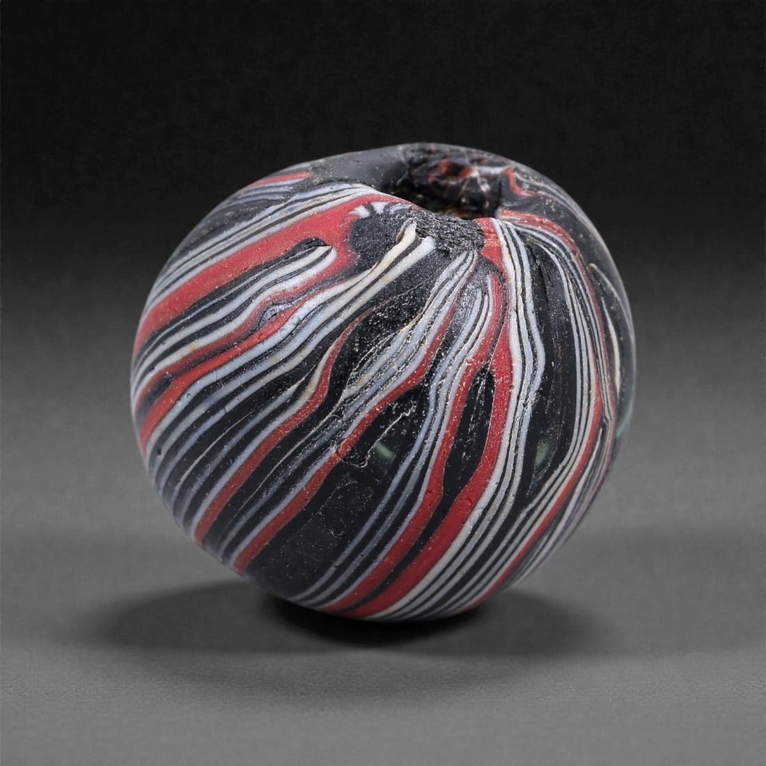 Antique Glass Bead - Venetian Trailed Combed Sphere, 44Z (1 of 2)