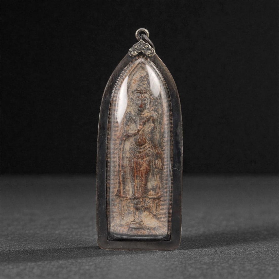 A Thai Standing Buddha Amulet with Silver Frame, 20th Century, 38FP (1 of 2)