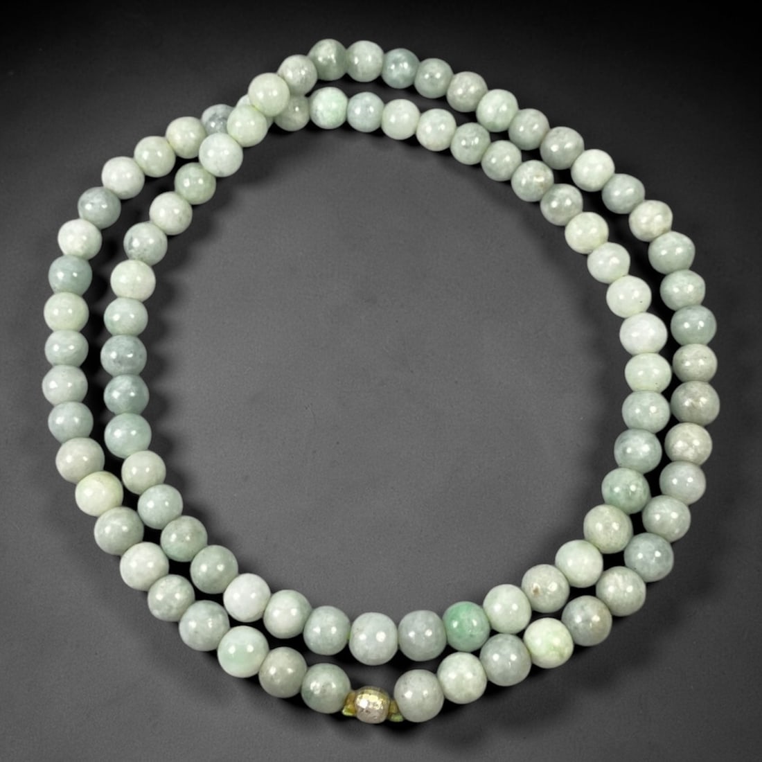 A Chinese Jadeite Jade Bead Necklace, 20th Century, 67ZK (1 of 1)