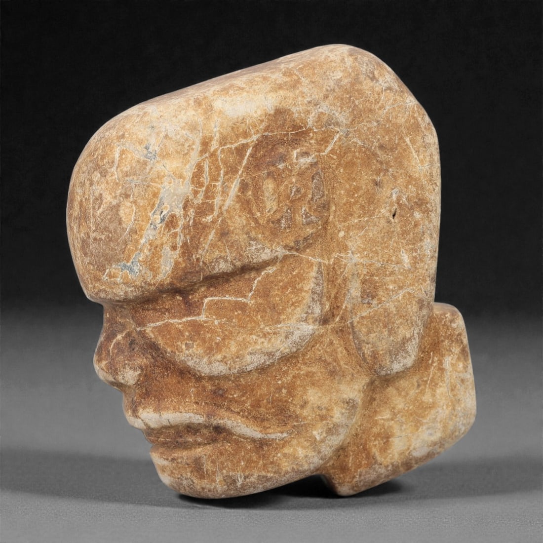 A Pre-Columbian Stone Head, 10th-15th Century, 22FM (1 of 2)