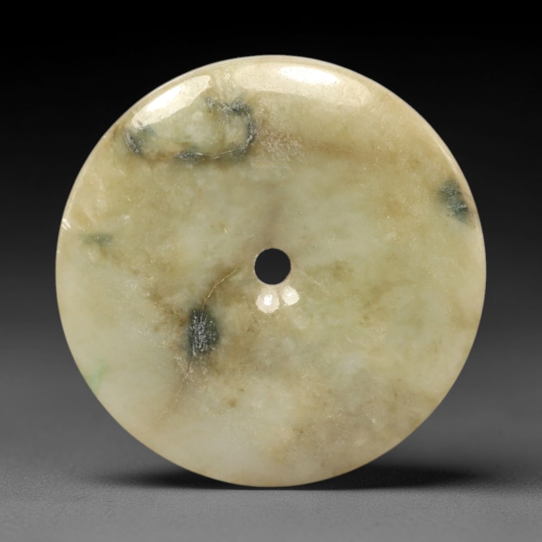 A Chinese Jadeite Jade Bi Disc, 20th Century, 43FR (1 of 2)
