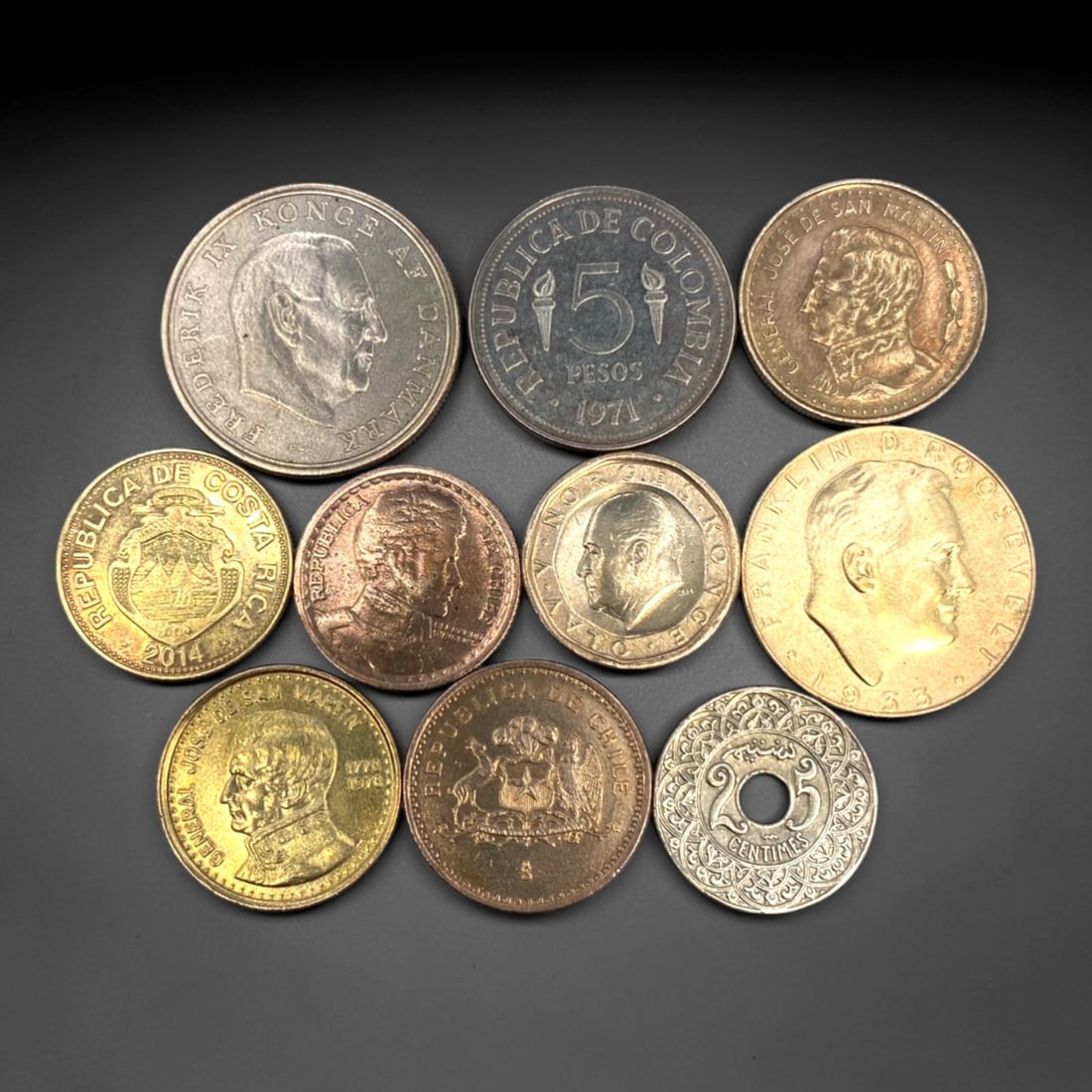 GLOBAL: Historical Figures & Pan-American Identity - 10-Piece Coins Set, 1933-2014, 24-33mm, 10ZJ (1 of 2)