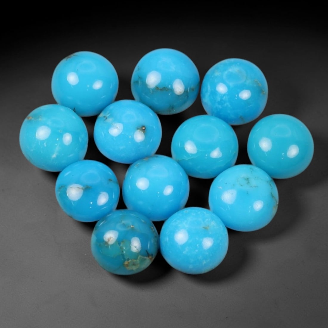 9.64 Carats Robin's Egg Blue Arizona Turquoise Cabochon - Natural Loose Gemstones, 14XP: This curated parcel of Arizona turquoise cabochons showcases the iconic robin's egg blue hue that has made American turquoise world-famous-bright, sky-like, and balanced with subtle, earthy matrix inc