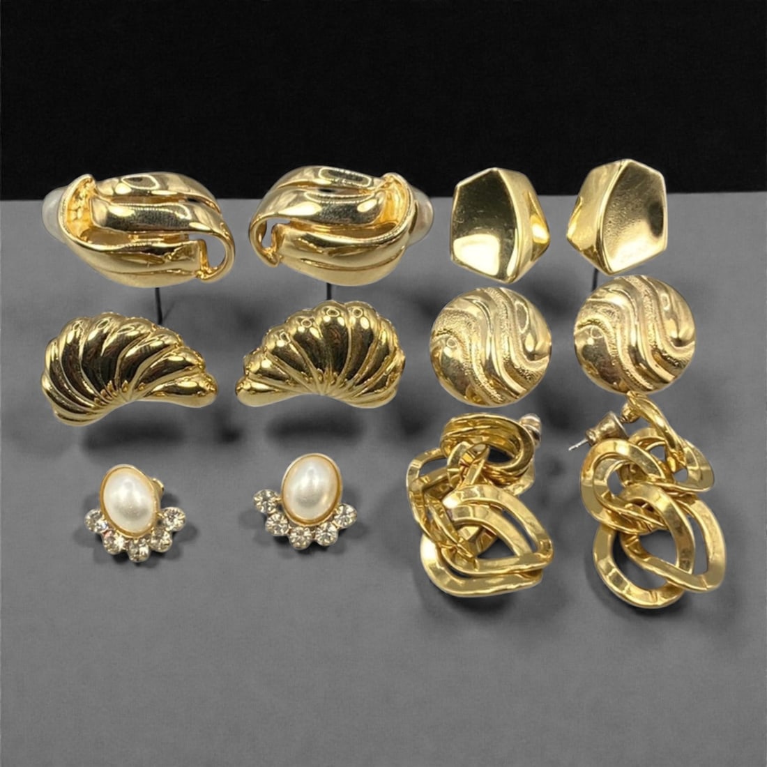 An Estate Lot of Six Pairs of Earrings, Late 20th Century, 48ZF (1 of 1)