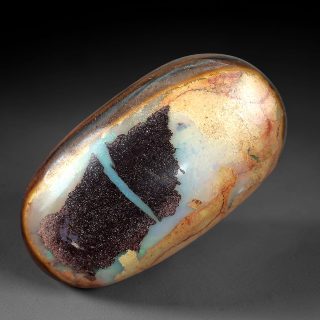 6.68 Carats Cream-Blue Boulder Opal with Dark Matrix - Natural Australian Stone, 36XM (1 of 2)