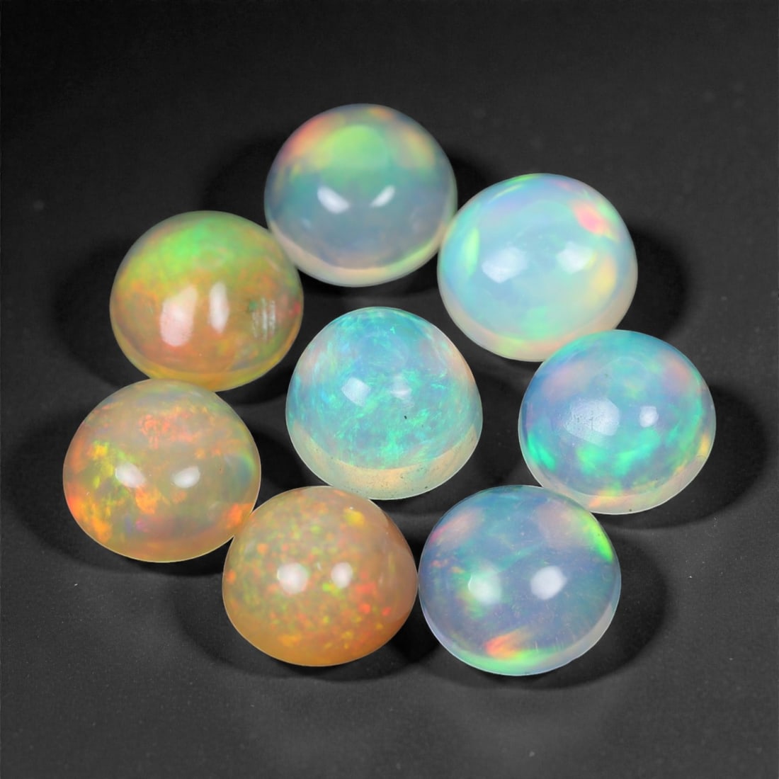 2.49 Carats Multicolor Ethiopian Welo Opal Cabochon Parcel - Natural Loose Gemstones, 34ZH (1 of 1)
