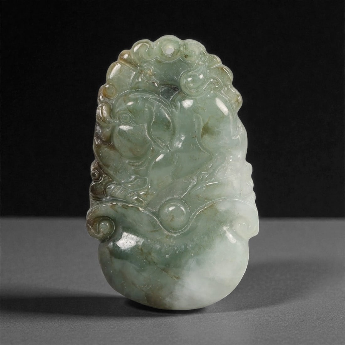 A Chinese Jadeite Jade Amulet Pendant, 20th Century, 70FN (1 of 2)