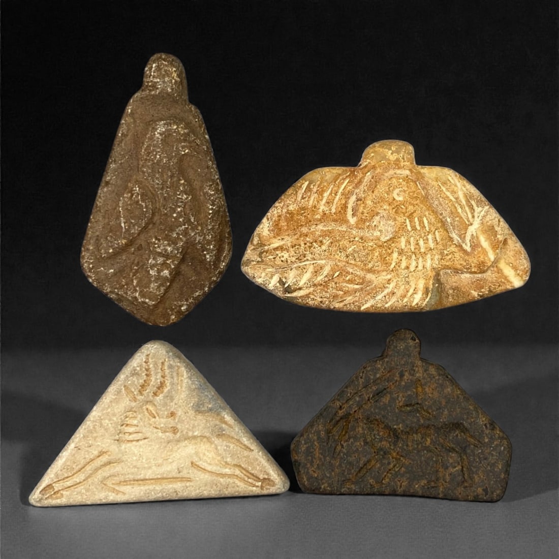 A Group of Four Ancient Near Eastern Stone Amulets, 3rd-1st Millennium BCE, 57FL (1 of 1)
