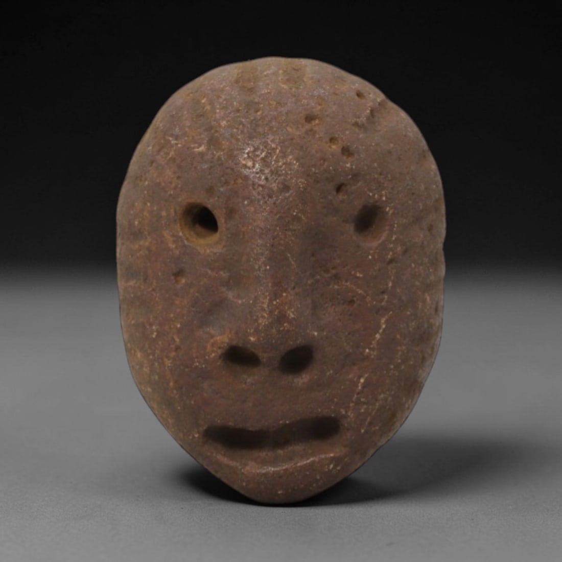 Ancient Stone Anthropomorphic Mask - Tribal Amulet, 72FW (1 of 2)