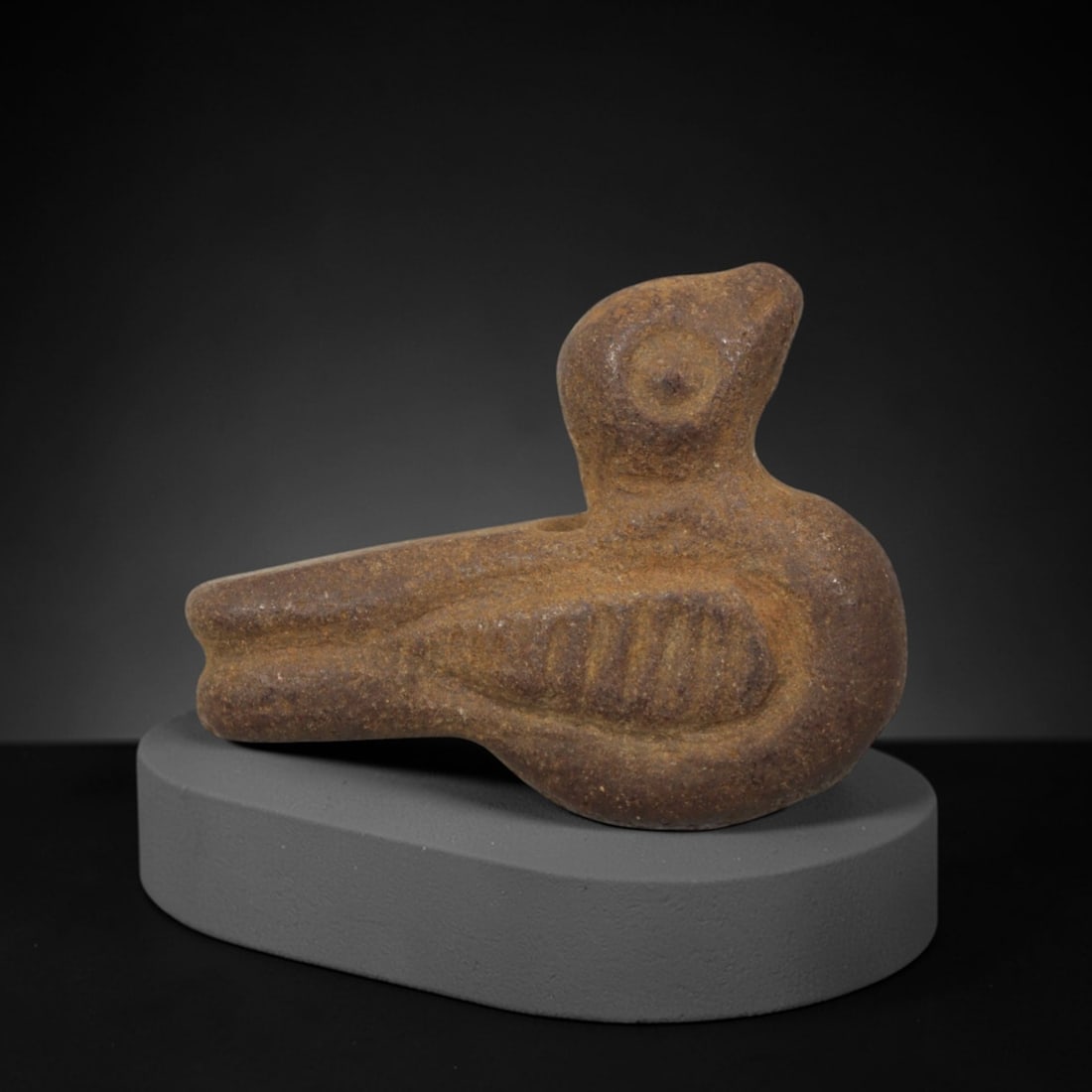 Ancient Terracotta Bird Amulet - Near Eastern Ritual Pendant, 90XP: Crafted from a rich, earthy terracotta, this charming amulet depicts a stylized bird, a beloved motif in ancient Near Eastern and Mediterranean ritual art associated with divine messengers, protection
