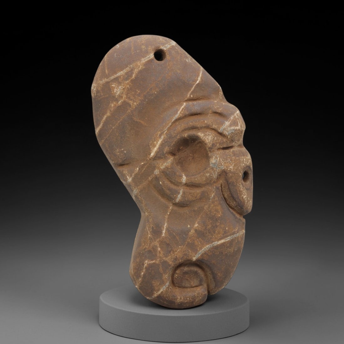 Ancient Stone Tribal Amulet - Anthropomorphic Pendant, 44FX (1 of 2)